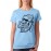 Women's Cotton Biowash Graphic Printed Half Sleeve T-Shirt - Crazy Eye Man