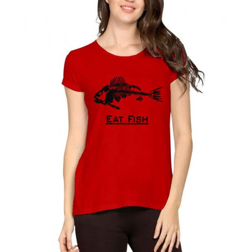 Eat Fish Graphic Printed T-shirt