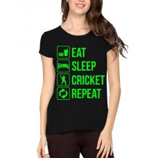 Eat Sleep Cricket Repeat Graphic Printed T-shirt