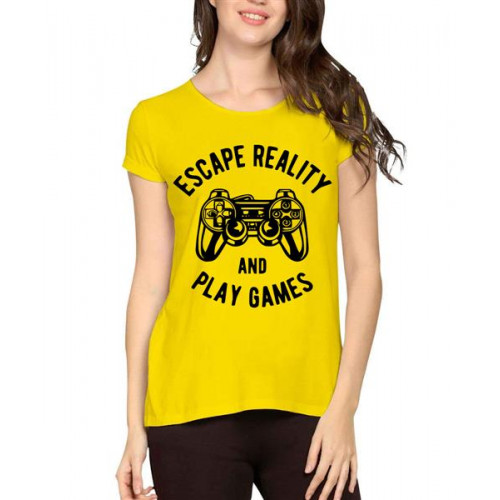 Escape Reality And Play Games Graphic Printed T-shirt