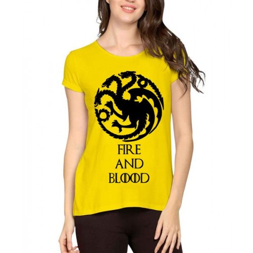 Fire And Blood Graphic Printed T-shirt