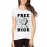 Women's Cotton Biowash Graphic Printed Half Sleeve T-Shirt - FREE RICK