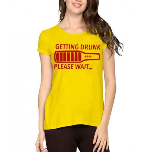 Getting Drunk Please Wait Graphic Printed T-shirt