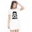 Women's Cotton Biowash Graphic Printed T-Shirt Dress with side pockets - Aawrat