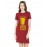 Women's Cotton Biowash Graphic Printed T-Shirt Dress with side pockets - Assi Tussi Lassi