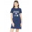 Women's Cotton Biowash Graphic Printed T-Shirt Dress with side pockets - Available Exclusively Dog