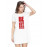 Women's Cotton Biowash Graphic Printed T-Shirt Dress with side pockets - Be Proud Not Satisfied