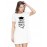 Women's Cotton Biowash Graphic Printed T-Shirt Dress with side pockets - Berozgar Graduate