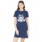 Women's Cotton Biowash Graphic Printed T-Shirt Dress with side pockets - Best Bro