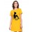 Women's Cotton Biowash Graphic Printed T-Shirt Dress with side pockets - Beti Bacho Beti Padhao