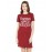 Women's Cotton Biowash Graphic Printed T-Shirt Dress with side pockets - Beware Of My Anger