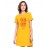 Women's Cotton Biowash Graphic Printed T-Shirt Dress with side pockets - Bhai Naam Bata