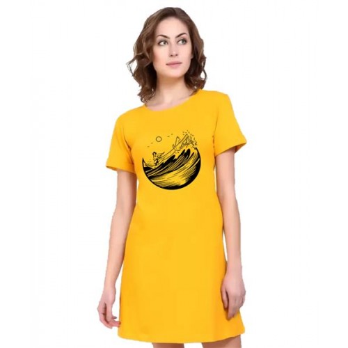 Boat Dog Graphic Printed T-shirt Dress