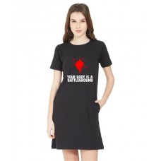 Your Body Is A Battleground Graphic Printed T-shirt Dress