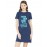 Women's Cotton Biowash Graphic Printed T-Shirt Dress with side pockets - Boht Bada Dhamaka Karungi