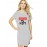 Women's Cotton Biowash Graphic Printed T-Shirt Dress with side pockets - Booked Him