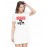 Women's Cotton Biowash Graphic Printed T-Shirt Dress with side pockets - Booked Him