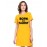 Women's Cotton Biowash Graphic Printed T-Shirt Dress with side pockets - Born With Talent