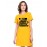 Women's Cotton Biowash Graphic Printed T-Shirt Dress with side pockets - Bunked Life Classes