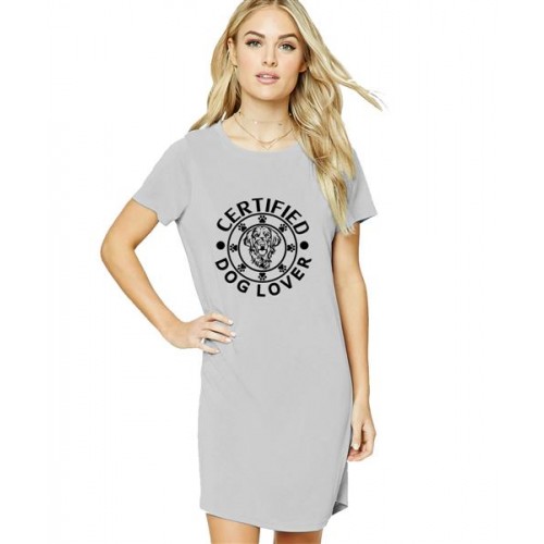 Certified Dog Lover Graphic Printed T-shirt Dress