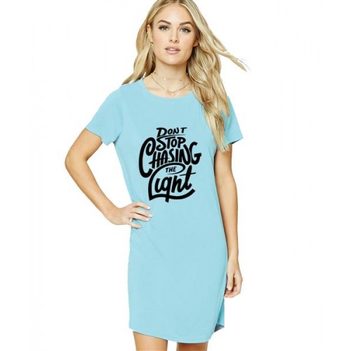 Don't Stop Chasing The Light Graphic Printed T-shirt Dress