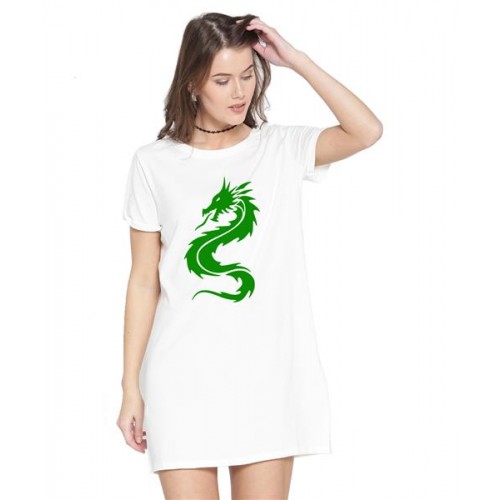 Chinese Dragon Graphic Printed T-shirt Dress