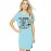 Women's Cotton Biowash Graphic Printed T-Shirt Dress with side pockets - Coffee Or Cardio