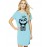 Women's Cotton Biowash Graphic Printed T-Shirt Dress with side pockets - Dark Circles
