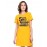 Women's Cotton Biowash Graphic Printed T-Shirt Dress with side pockets - Days After Weekend