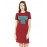 Women's Cotton Biowash Graphic Printed T-Shirt Dress with side pockets - Dedicate Yourself