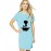 Women's Cotton Biowash Graphic Printed T-Shirt Dress with side pockets - Doggy Girl