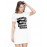 Women's Cotton Biowash Graphic Printed T-Shirt Dress with side pockets - Domestic Violence