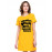 Women's Cotton Biowash Graphic Printed T-Shirt Dress with side pockets - Domestic Violence