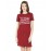 Women's Cotton Biowash Graphic Printed T-Shirt Dress with side pockets - Don't Judge By Weight