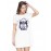 Women's Cotton Biowash Graphic Printed T-Shirt Dress with side pockets - Don't Wait Better Time