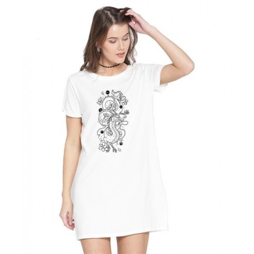 Dragon Fly Graphic Printed T-shirt Dress