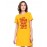 Women's Cotton Biowash Graphic Printed T-Shirt Dress with side pockets - Drop Karke Aaye