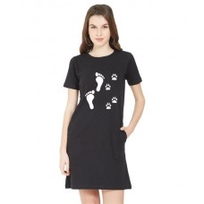 Foot Of Life Graphic Printed T-shirt Dress