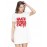 Women's Cotton Biowash Graphic Printed T-Shirt Dress with side pockets - Haath Ya Haatoda