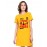 Women's Cotton Biowash Graphic Printed T-Shirt Dress with side pockets - I Have Trust Issues