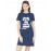 Women's Cotton Biowash Graphic Printed T-Shirt Dress with side pockets - I Like Dogs More