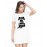 Women's Cotton Biowash Graphic Printed T-Shirt Dress with side pockets - I Like Dogs More