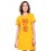 Women's Cotton Biowash Graphic Printed T-Shirt Dress with side pockets - I Talk With Teddy