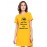 Women's Cotton Biowash Graphic Printed T-Shirt Dress with side pockets - Jao Toh Bheed Kam