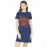 Women's Cotton Biowash Graphic Printed T-Shirt Dress with side pockets - Jo Nahi Ho Sakta