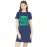 Women's Cotton Biowash Graphic Printed T-Shirt Dress with side pockets - Kaam Aaram