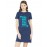 Women's Cotton Biowash Graphic Printed T-Shirt Dress with side pockets - Learn More Earn More