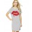 Women's Cotton Biowash Graphic Printed T-Shirt Dress with side pockets - Lip Smacking