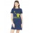 Women's Cotton Biowash Graphic Printed T-Shirt Dress with side pockets - Lonely Traveller