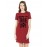 Women's Cotton Biowash Graphic Printed T-Shirt Dress with side pockets - Looking For True Love